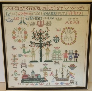 lot 7 image: Handmade Sampler Picture