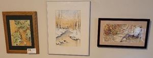 lot 11 image: Three Watercolors by Ann Oliphant Beneath the Oak Tree River in the Water