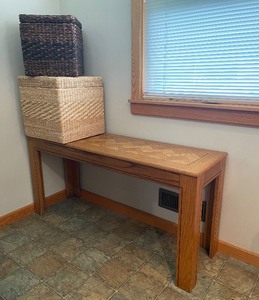 lot 121 image: Sofa Table and Storage Baskets