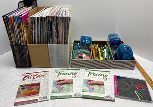 lot 180 image: Art Magazines and Colored Pencil Art Lot