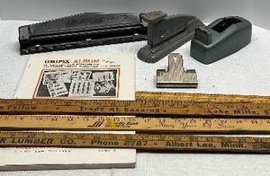 lot 185 image: Vintage Office Supplies and Advertising Yard Sticks Albert Lea