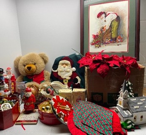 lot 200 image: Large Christmas Lot with Santa Picture Home Interiors