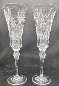 lot 64 image: J. G. Durand France Crystal Cristal Champange Glasses NIB 8 Glasses