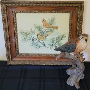 lot 142 image: Cardinal picture with vintage frame