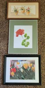 lot 146 image: Floral Artwork Lot of 3