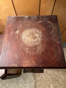lot 205 image: Side Table, Plant Stand and Lamp