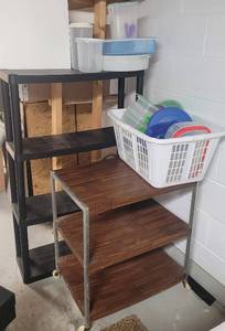 lot 212 image: Metal Cart and Tupperware Lot