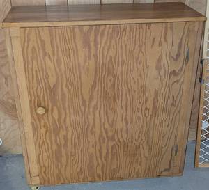 lot 226 image: Wooden Cupboard on Wheels