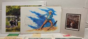 lot 267 image: Vintage American Handicrafts Art Lot Frameable Poster Prints