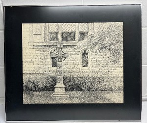 lot 297 image: Framed Art Celtic Cross-dated 1979 by Loescher