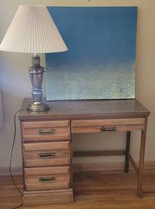 lot 145 image: Desk, Lamp and Art