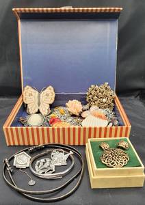 lot 314 image: Astri Hol the Viking Bronze Pin and Earrings and Misc.