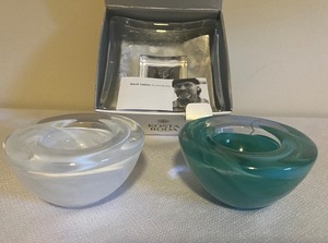lot 321 image: Kosta Boda Swirl Votives and Bertil Vallien Art Glass 1990s with Box