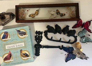 lot 150 image: Cast Iron Bird Hook and Cast Iron Plant Hanger