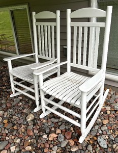 lot 36 image: Two White Rocking Chairs
