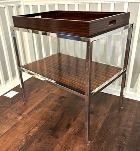 lot 10 image: Vintage Macassar Ebony and Chrome Bar