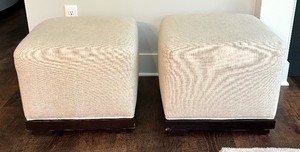 lot 39 image: Two Nice Neutral Upholstered Ottomans