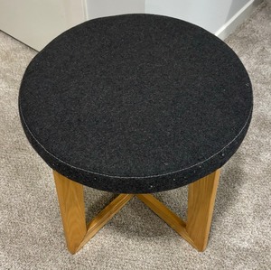 lot 116 image: Wood Frame Ottoman Modern Round Vanity Stool