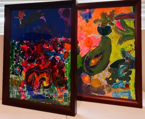lot 79 image: Pair of Abstract Pictures with Bright Colors