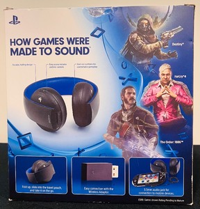 lot 55 image: Gold Wireless Headset for PS4, PS3, PSVita Like New