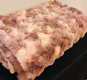 lot 59 image: Cozy Throw Blanket in Mauve and Pink by Anthropology
