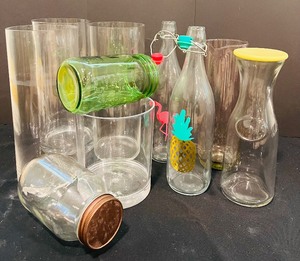 lot 155 image: Fun Lot of Unique Bottles, Vases and More