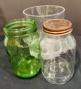 lot 85 image: Large Glass Jars Including One in Green