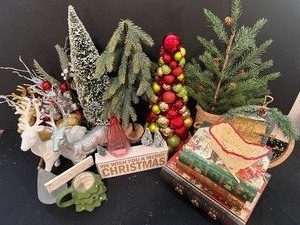 lot 161 image: Christmas Trees, Deer, Decor Books, Signs and More