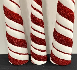 lot 126 image: Candy Cane Striped Decorative Cone Trees