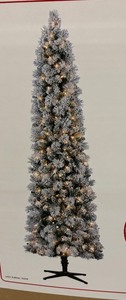 lot 178 image: Ashland Pre-Lit Flcoked 7 Foot Slim Tree