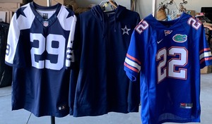 lot 262 image: NFL Jerseys and Zip Up Sweatshirt