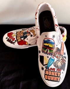 lot 24 image: Custom Painted Vans Shoes Pulp Fiction