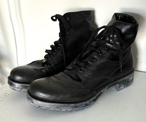 lot 287 image: Prada Black Combat Style Boots