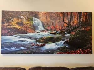 lot 100 image: Fall Waterfall Dcor Canvas Print
