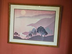 lot 68 image: Vintage TC Wood Shoreline Landscape Print