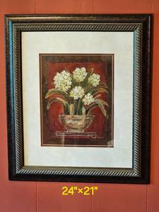 lot 201 image: Joyce Comba - Pacific Rim Poster White Flowers
