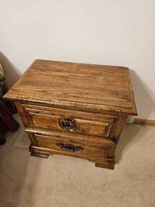 lot 38 image: Country Chic Oak Nightstand