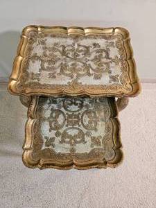lot 110B image: Resin French Provincial Nesting Tables