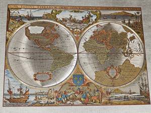 lot 205 image: Polished Foil Latin World Map
