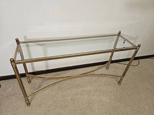 lot 126 image: Polished Brass SofaConsole Table