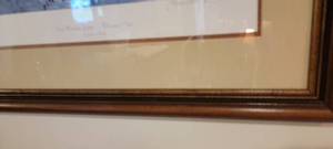 lot 29 image: James Meger SignedNumbered Framed Print  Fast Moving Game Whitetail Deer   Co Signed Herb Brooks