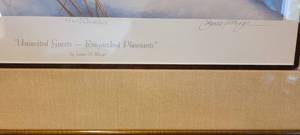lot 25 image: James Meger SignedNumbered Framed Print  Uninvited Guests Ringnecked Pheasants  Co Signed Herb Brooks