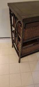 lot 59 image: Double Wicker Basket Side Table