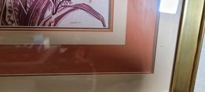 lot 224 image: Retro 70s Framed Art Print  Floral Still Life by Chaplan