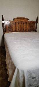 lot 181 image: Carved Headboard Queen Bed Frame