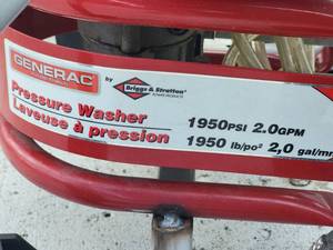 lot 257 image: Briggs & Stratton Generac Pressure Washer