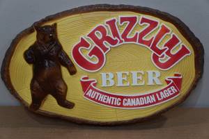lot 61 image: Vintage Grizzly Bear Beer Sign