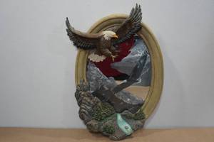 lot 63 image: Hand Painted Eagle Mirror