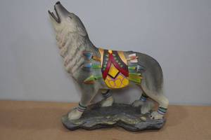 lot 69 image: Native American Spirit Wolf Statue