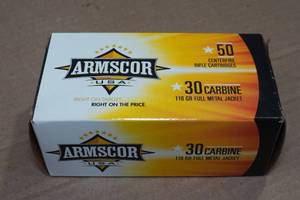 lot 115 image: 50 Armscor .30 Carbine 110 Gr FMJ Ammo